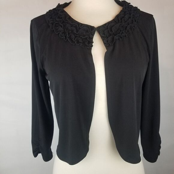 Black Little Cropped Polyester/Nylon Cardigan. Size S. - Picture 6 of 14
